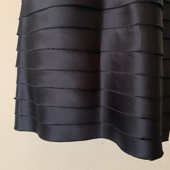 BCBG Max Azria Black and White Satin Halter Bandage Bodycon Dress - Picture 4 of 12